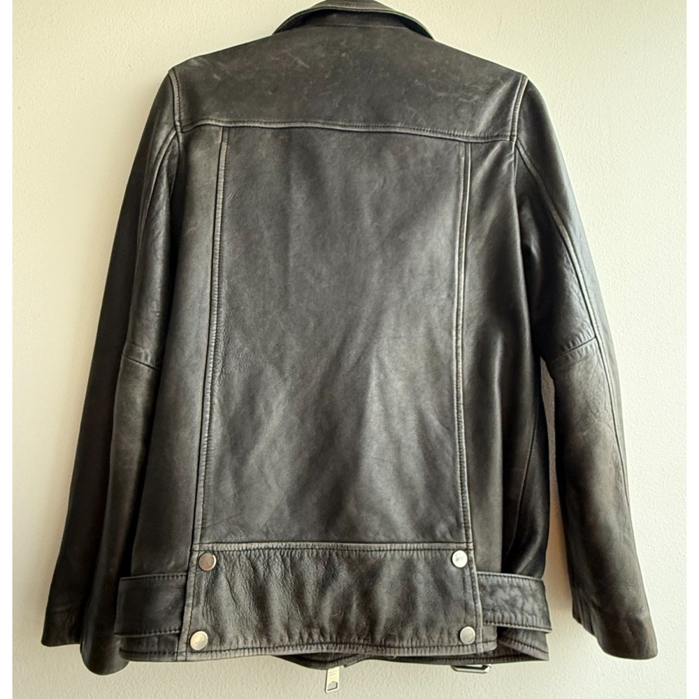 ALLSaints Women's Small Billie Relaxed Fit Mid Leather Biker Jacket $700 EUC - Picture 8 of 16